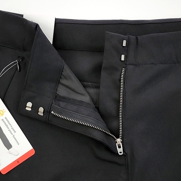 NWT LOLE Women's Black Lightweight Dress Pants Tapered Legs Zip Pockets Size 8 - Picture 6 of 16